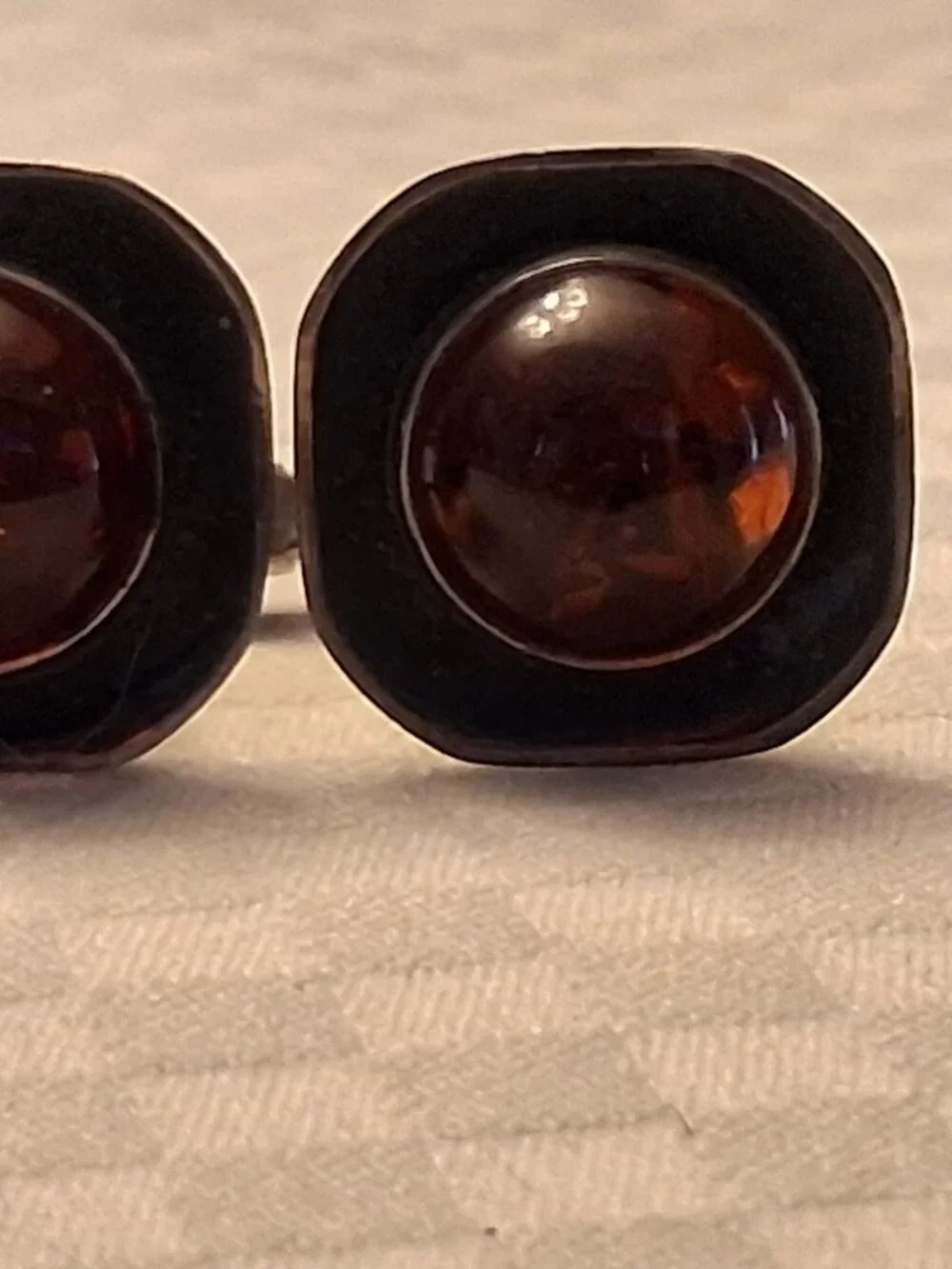 Amber and Silver cufflinks 925